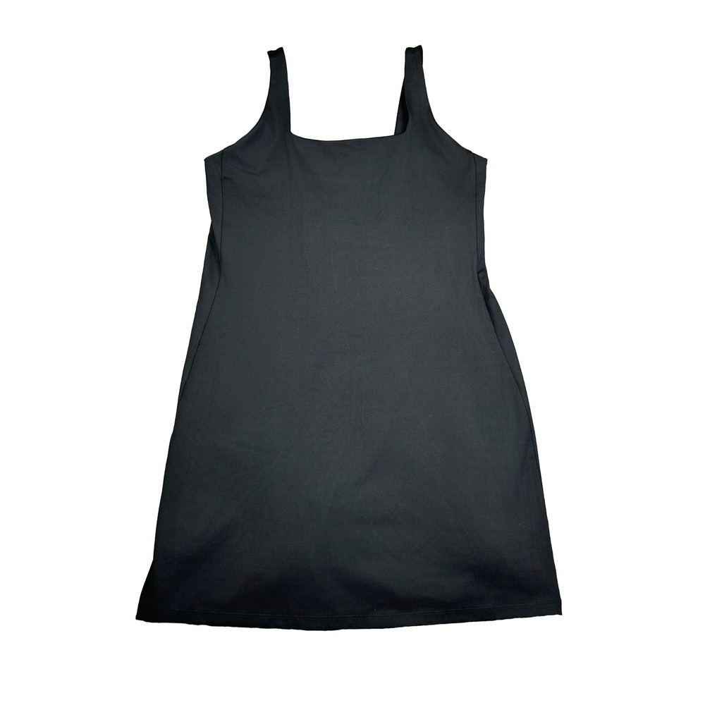 EUC Girlfriend Collective Black Active Tommy Dress Built in Bra Unitard Women L